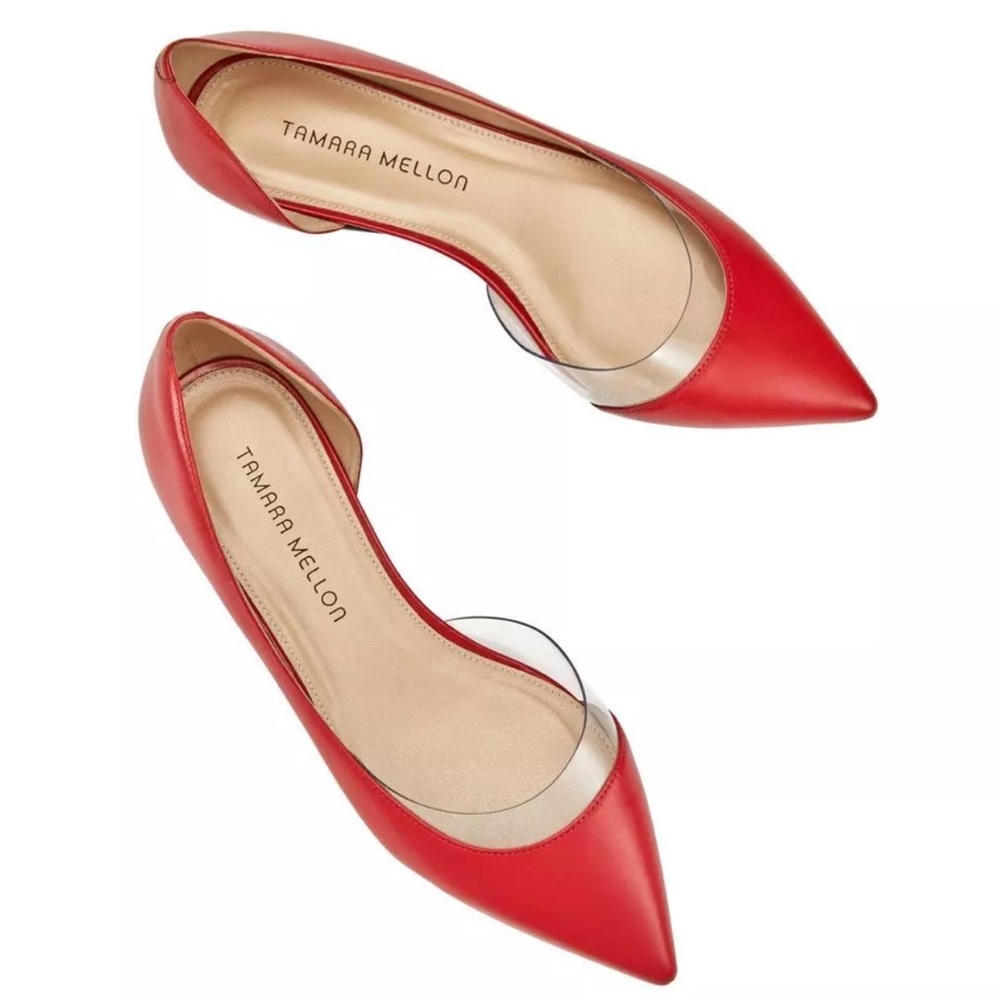 Tamara Mellon Red Pointed Toe Flats
